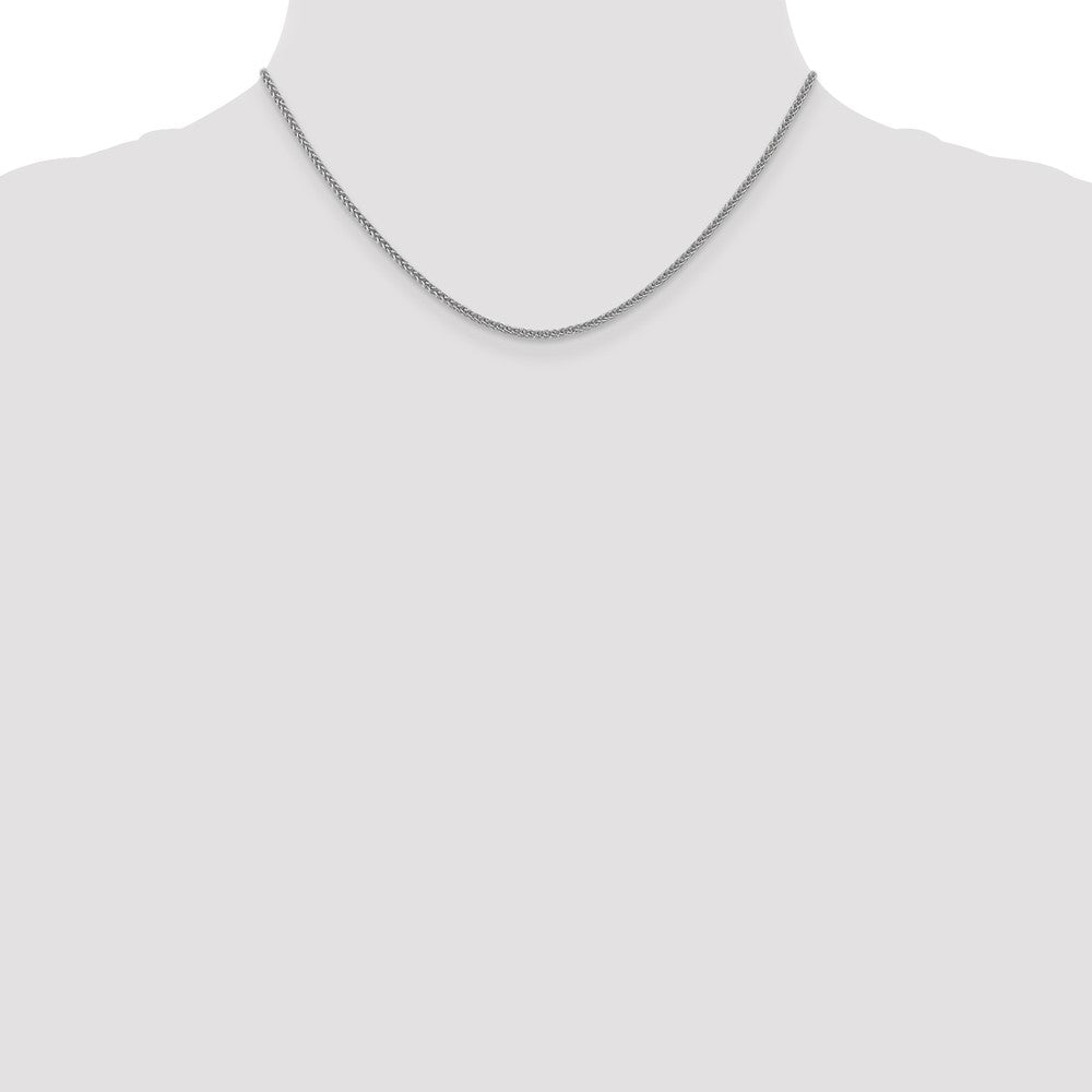 14k White Gold 2mm Semi-solid 3-Wire Wheat Chain