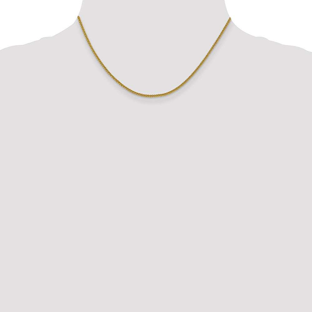 14k 2mm Semi-solid 3-Wire Wheat Chain