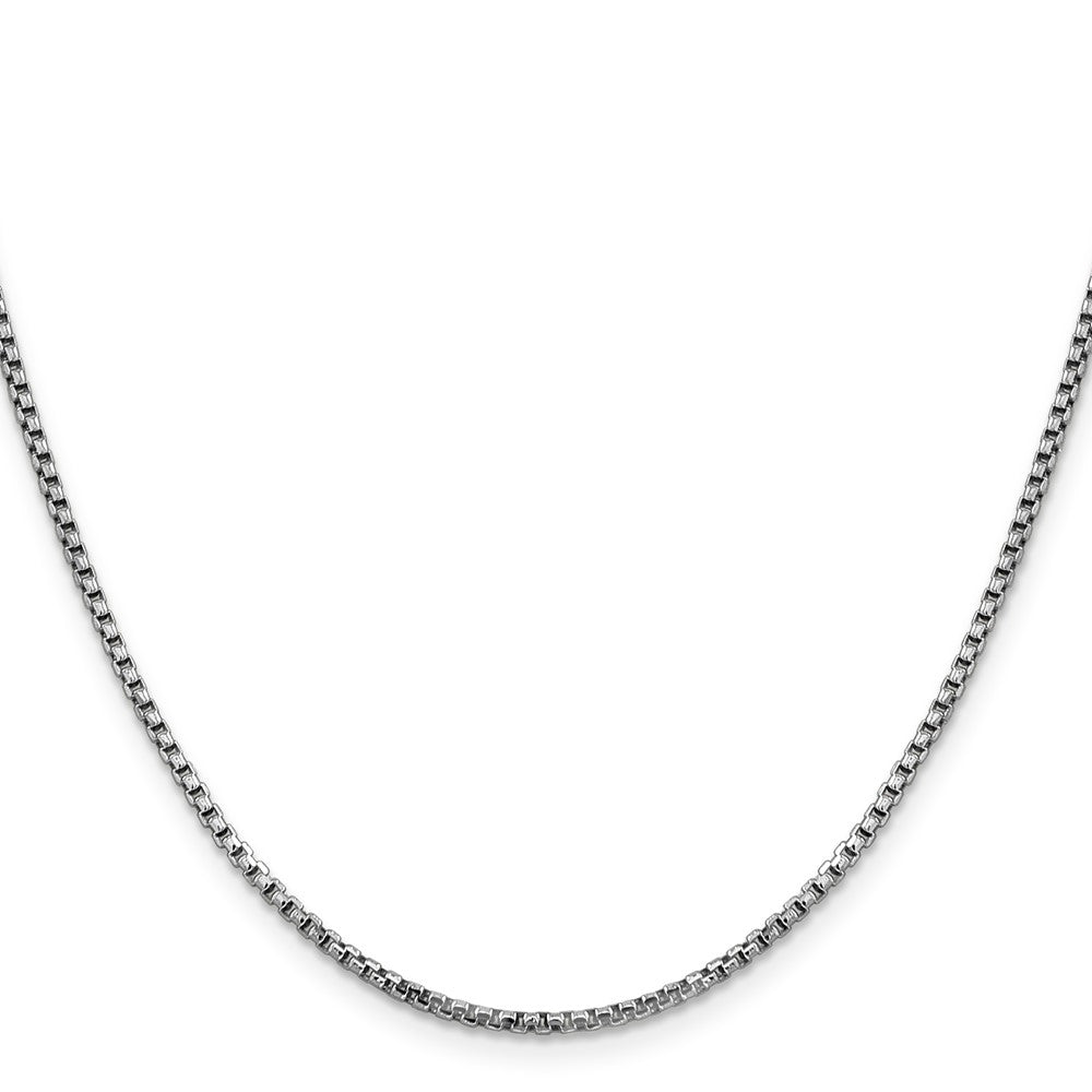 14k White Gold 1.75mm Semi-Solid Round Box Chain