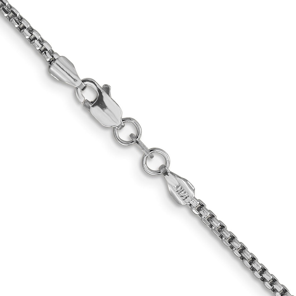 14k White Gold 1.75mm Semi-Solid Round Box Chain