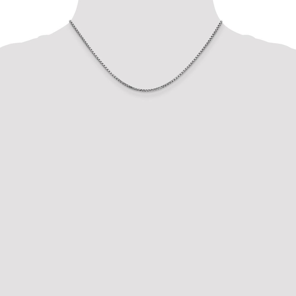 14k White Gold 1.75mm Semi-Solid Round Box Chain