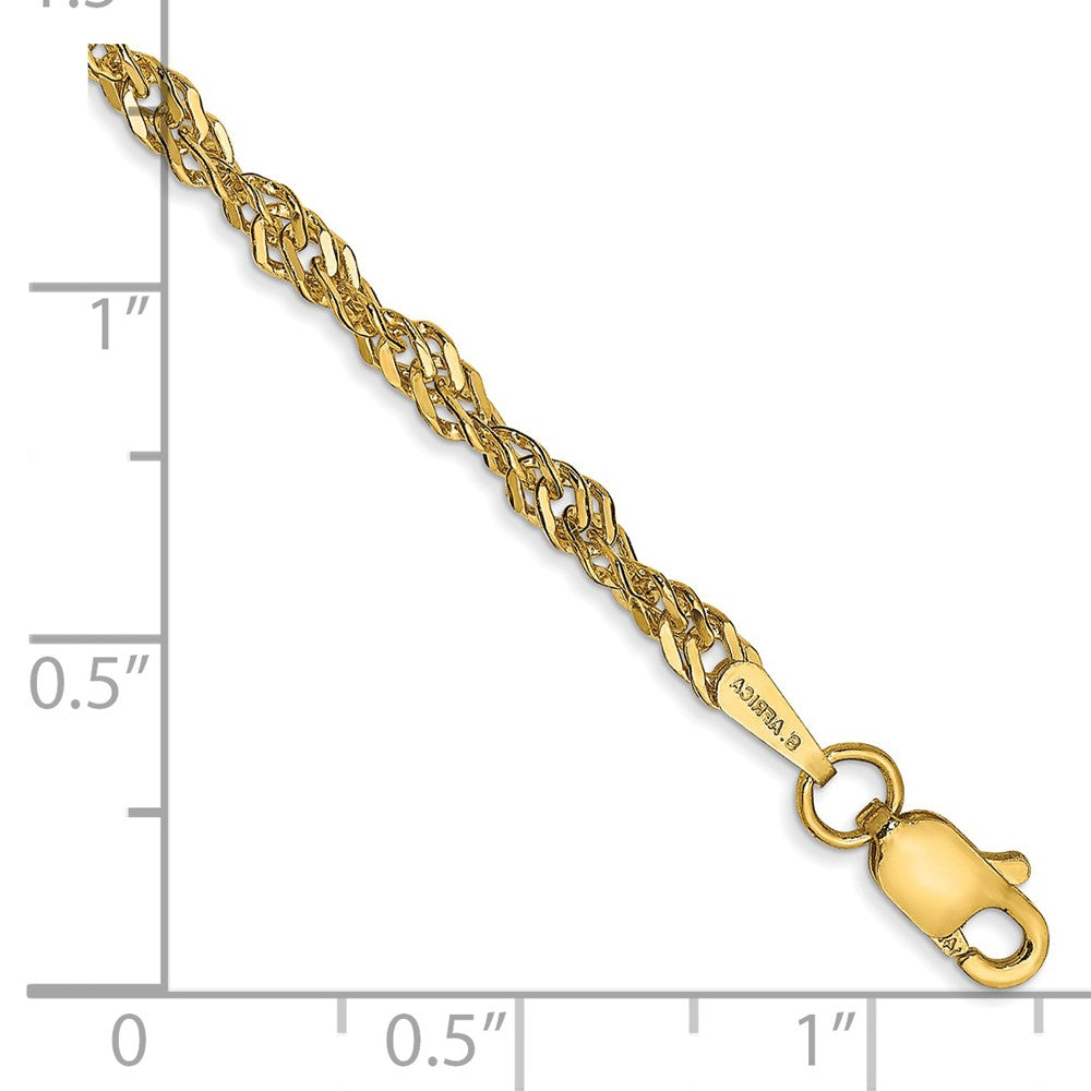 14k 2.75mm Lightweight Singapore Chain