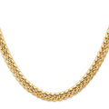 14k 6.75mm Semi-Solid Miami Cuban Chain