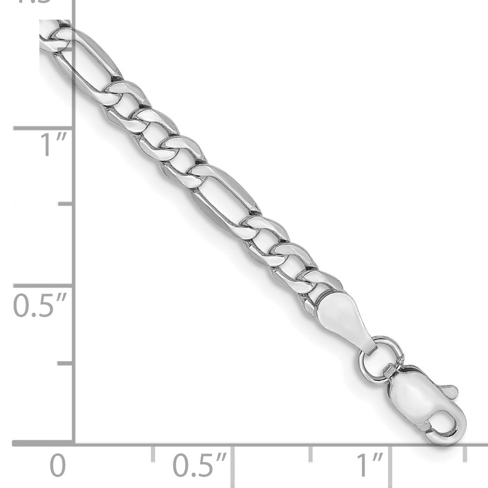 14k White Gold 3.5mm Semi-Solid Figaro Chain