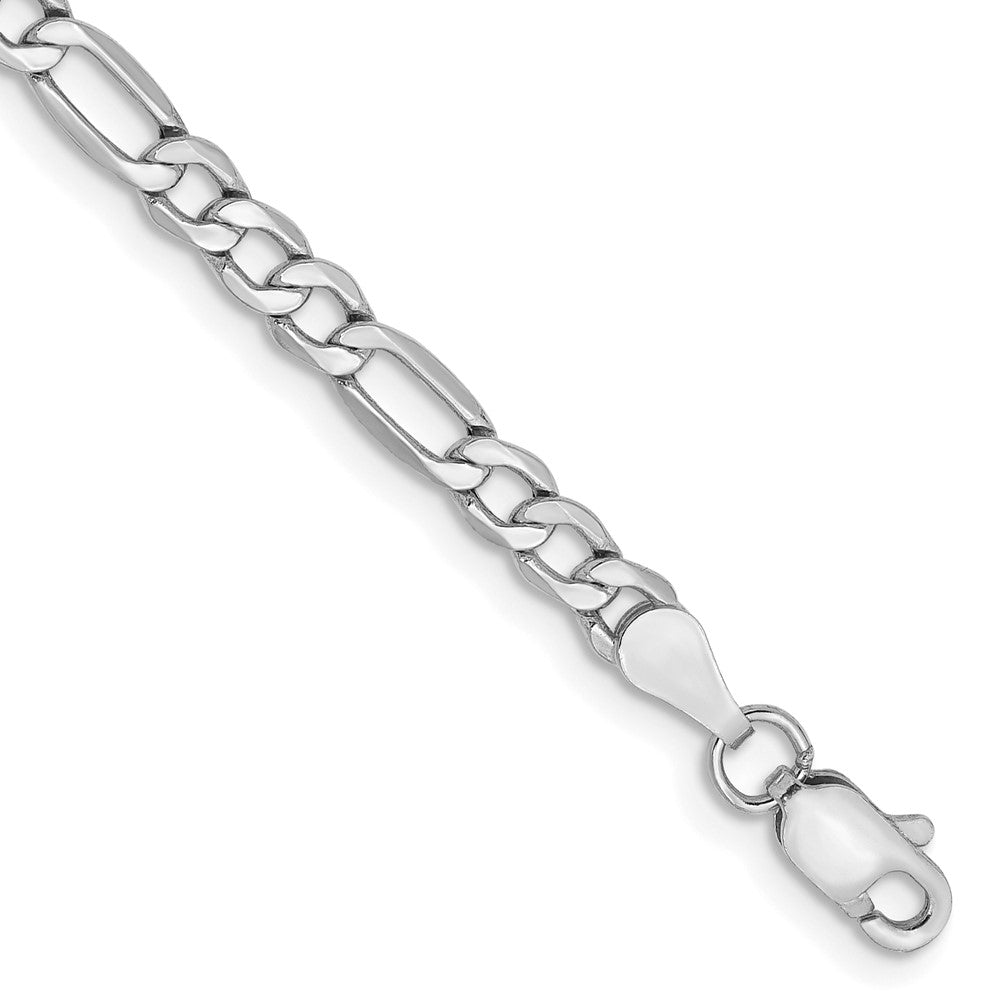 14k White Gold 3.5mm Semi-Solid Figaro Chain