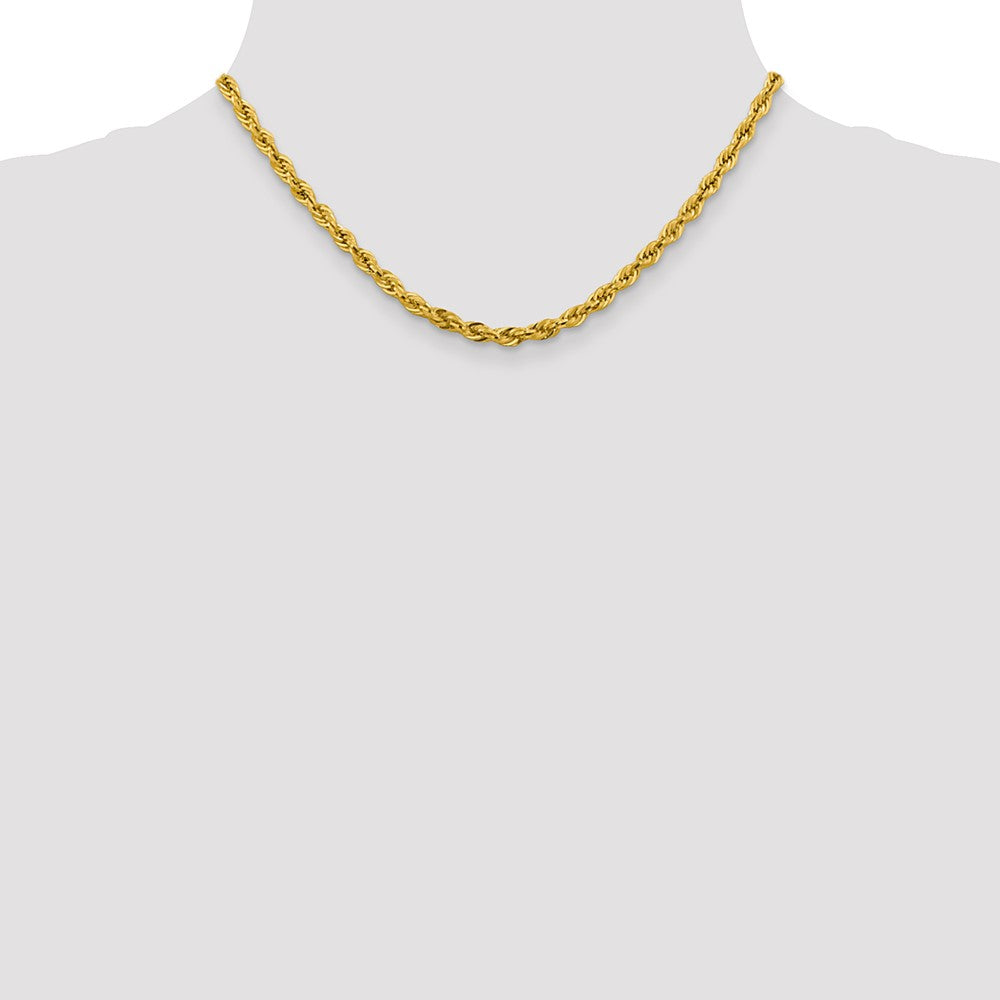 14ky 4.25mm Semi-Solid Rope Chain