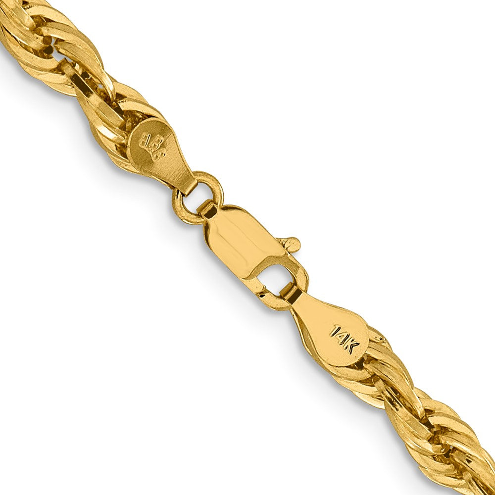 14ky 4.75mm Semi-Solid Rope Chain
