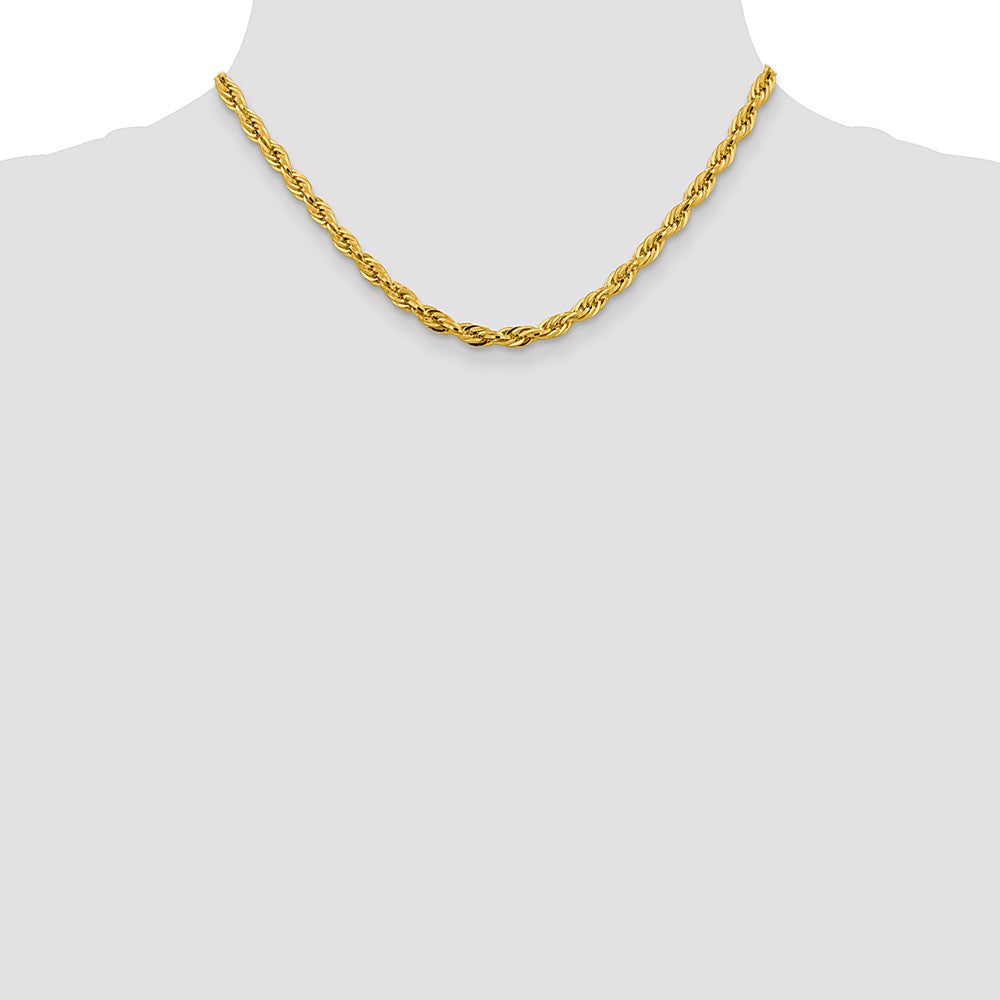 14ky 4.75mm Semi-Solid Rope Chain