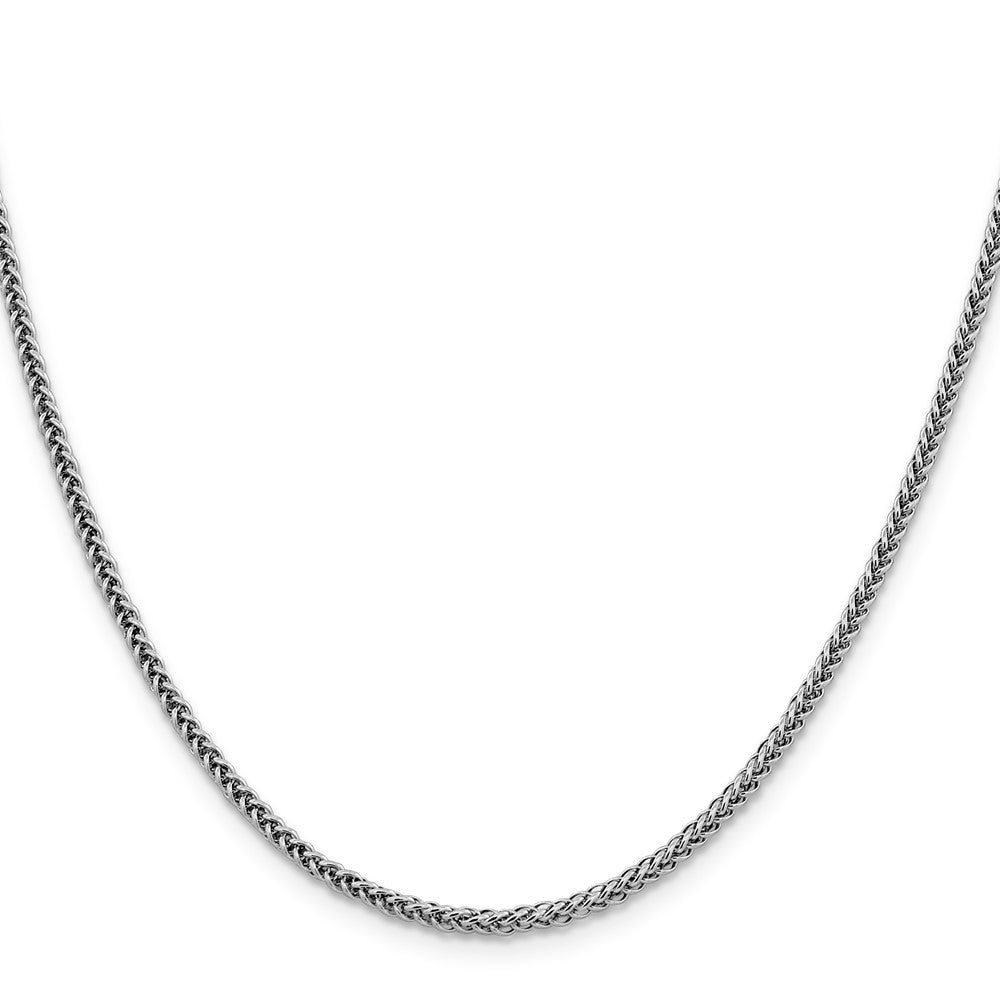 14k White Gold 2.35mm Semi-solid 3-Wire Wheat Chain