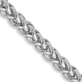 14k White Gold 3.5mm Semi-solid 3-Wire Wheat Chain