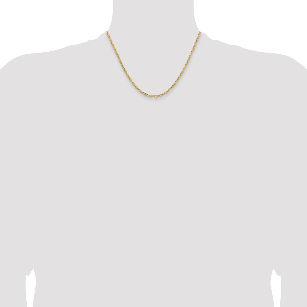 14k 3mm Semi-solid D/C Open Link Cable Chain