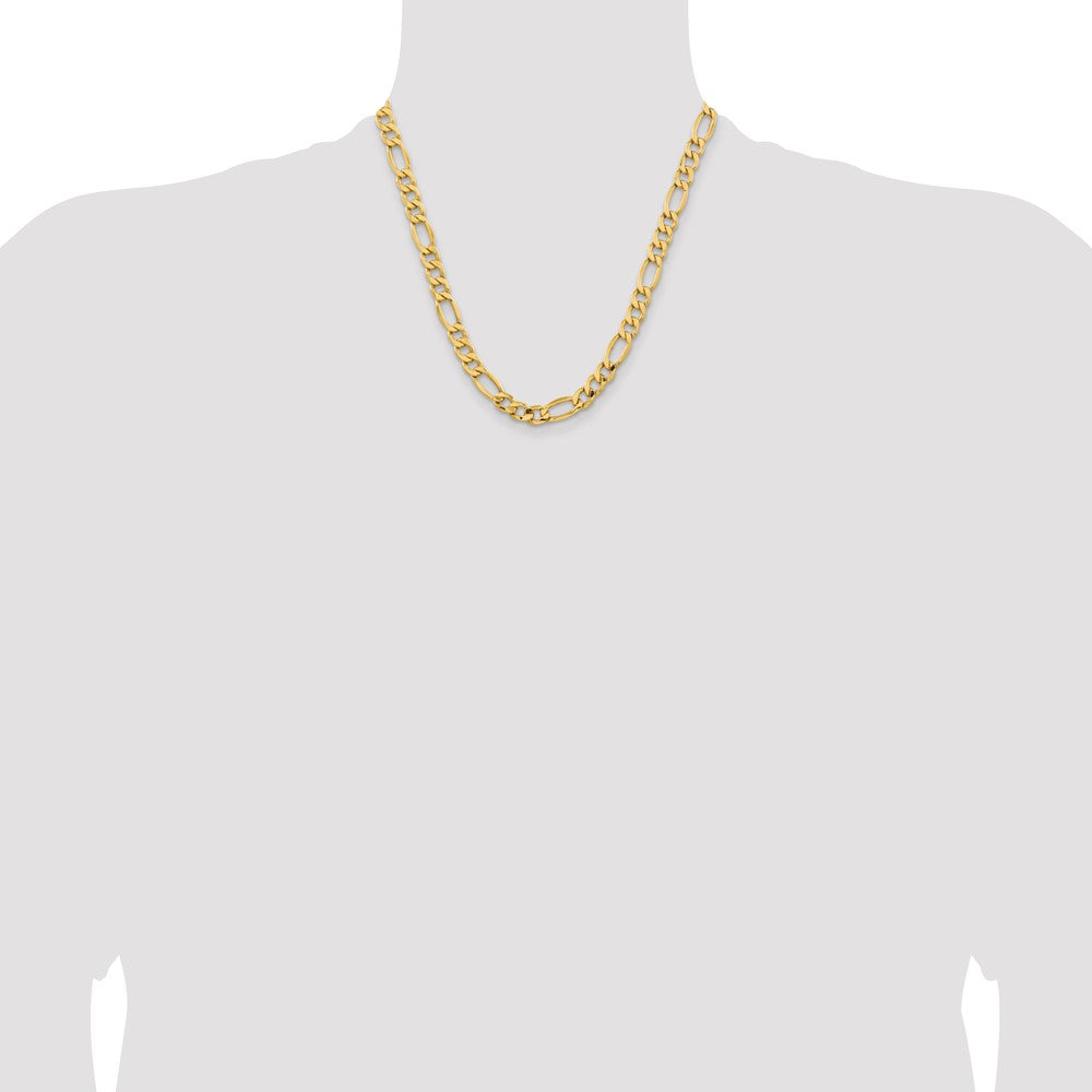 14k 8.5mm Semi-Solid Figaro Chain