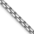 14k White Gold 3.6mm Semi-Solid Round Box Chain