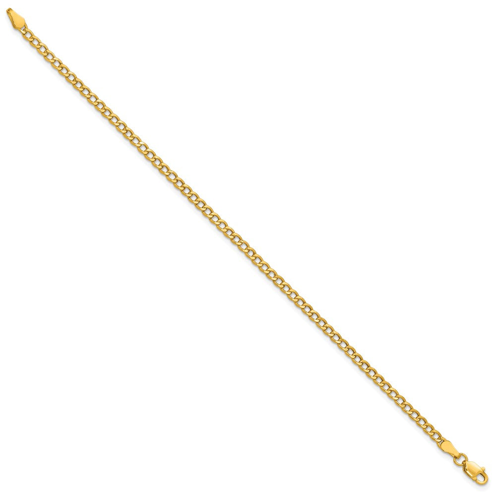 14k 2.85mm Semi-Solid Curb Chain