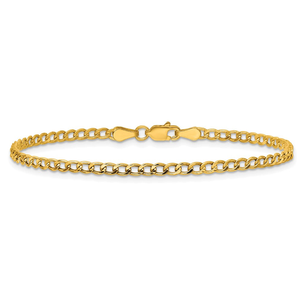 14k 2.85mm Semi-Solid Curb Chain