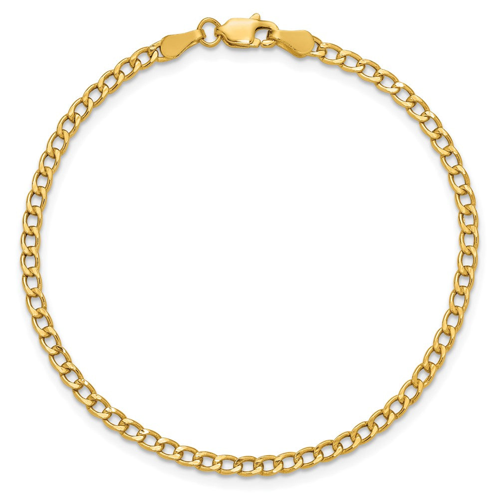 14k 2.85mm Semi-Solid Curb Chain