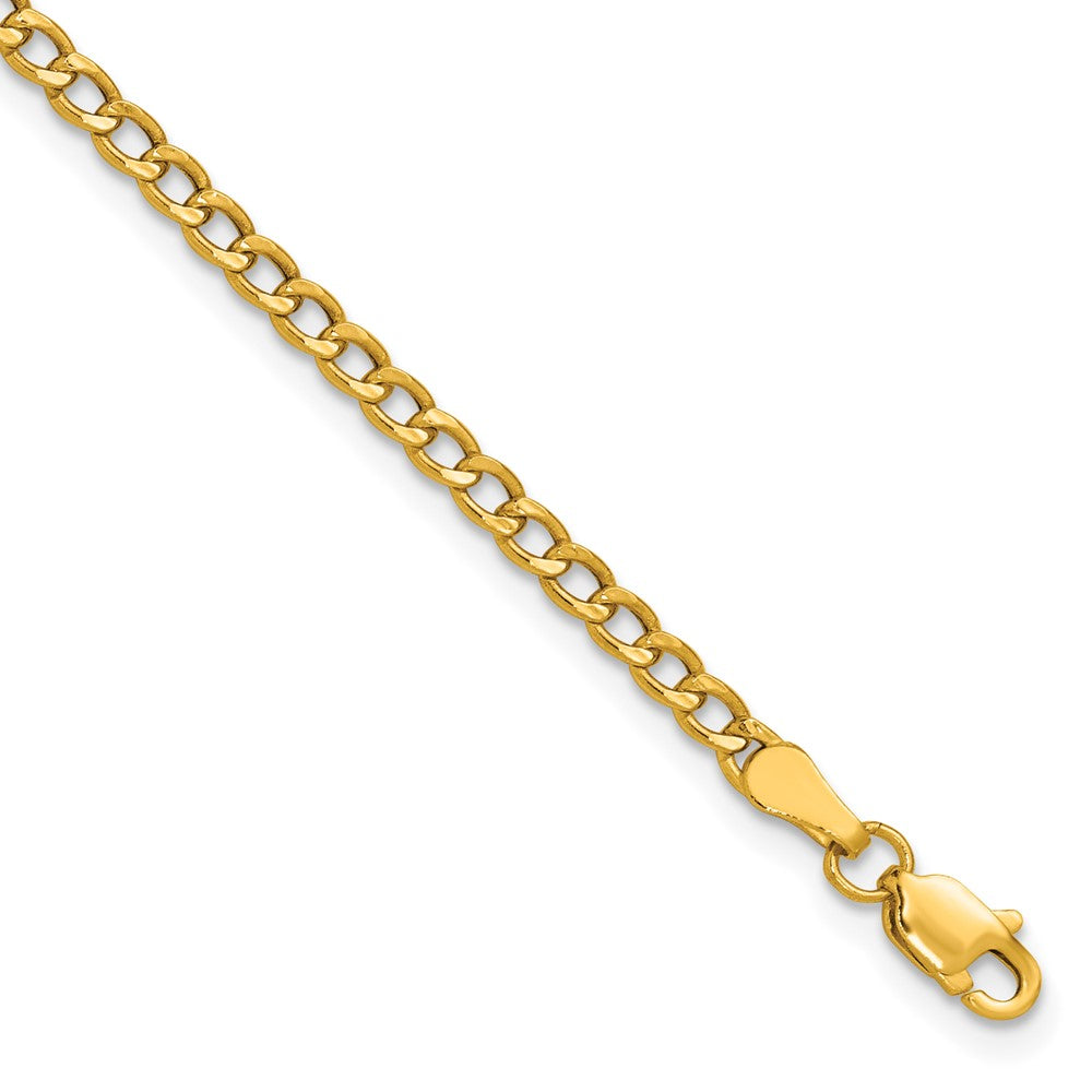 14k 2.85mm Semi-Solid Curb Chain