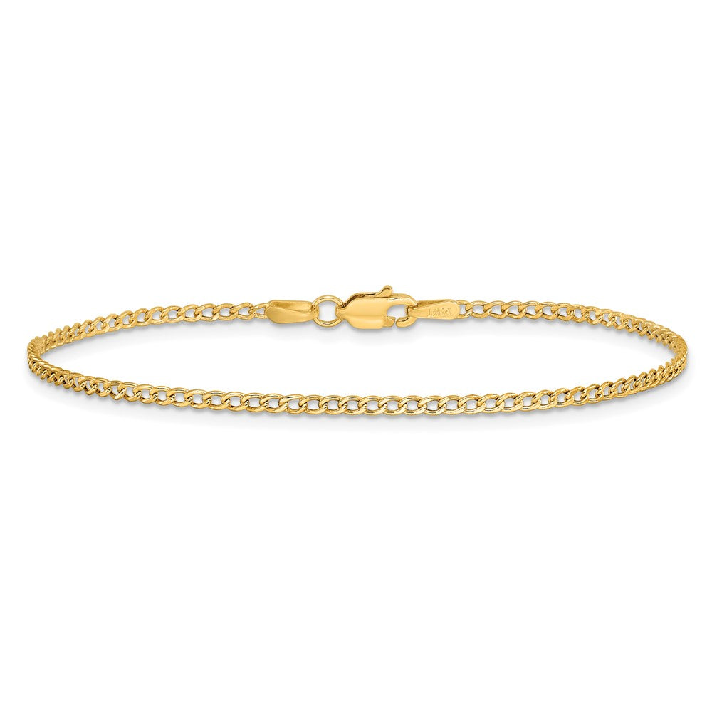 14k 1.85mm Semi-Solid Curb Chain