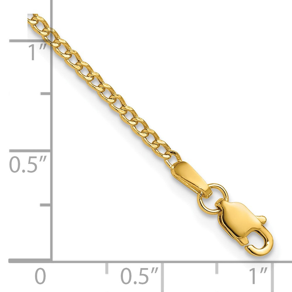 14k 1.85mm Semi-Solid Curb Chain