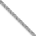 14k White Gold 2.6mm Semi-solid 3-Wire Wheat Chain