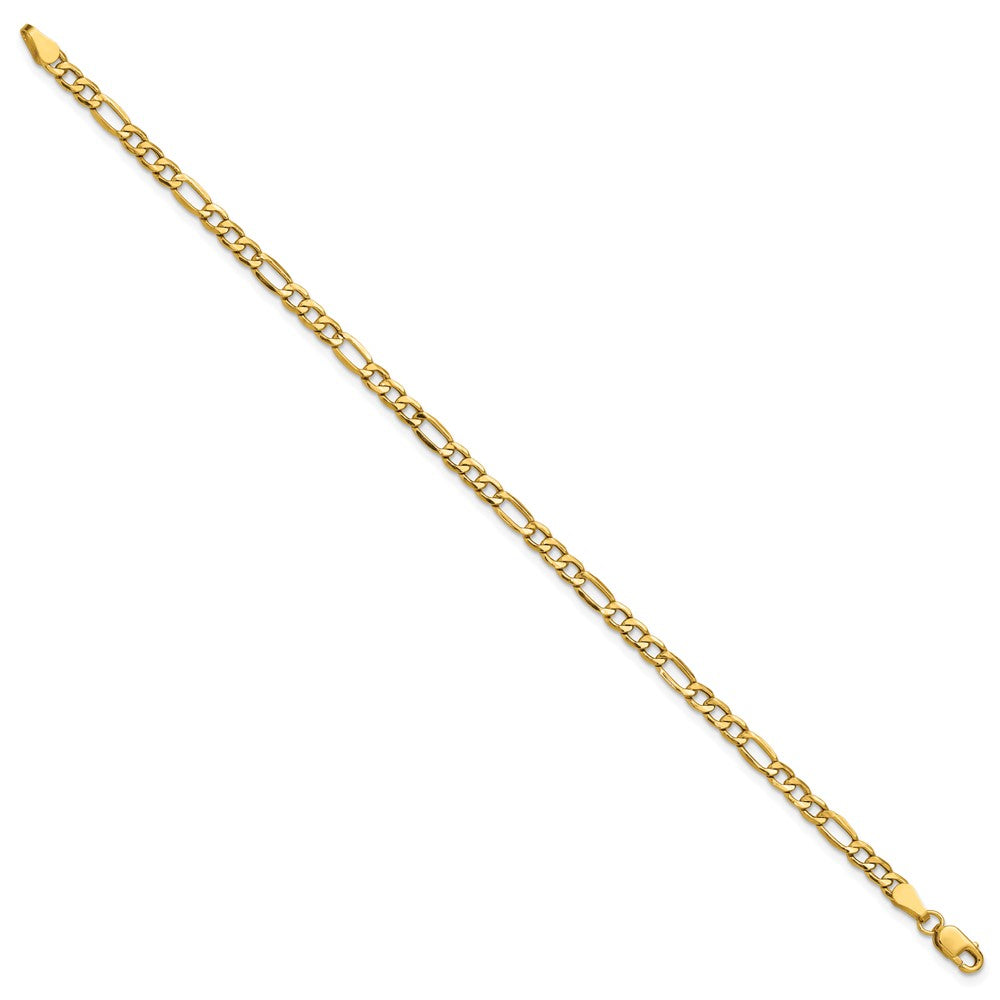 14k 3.5mm Semi-Solid Figaro Chain