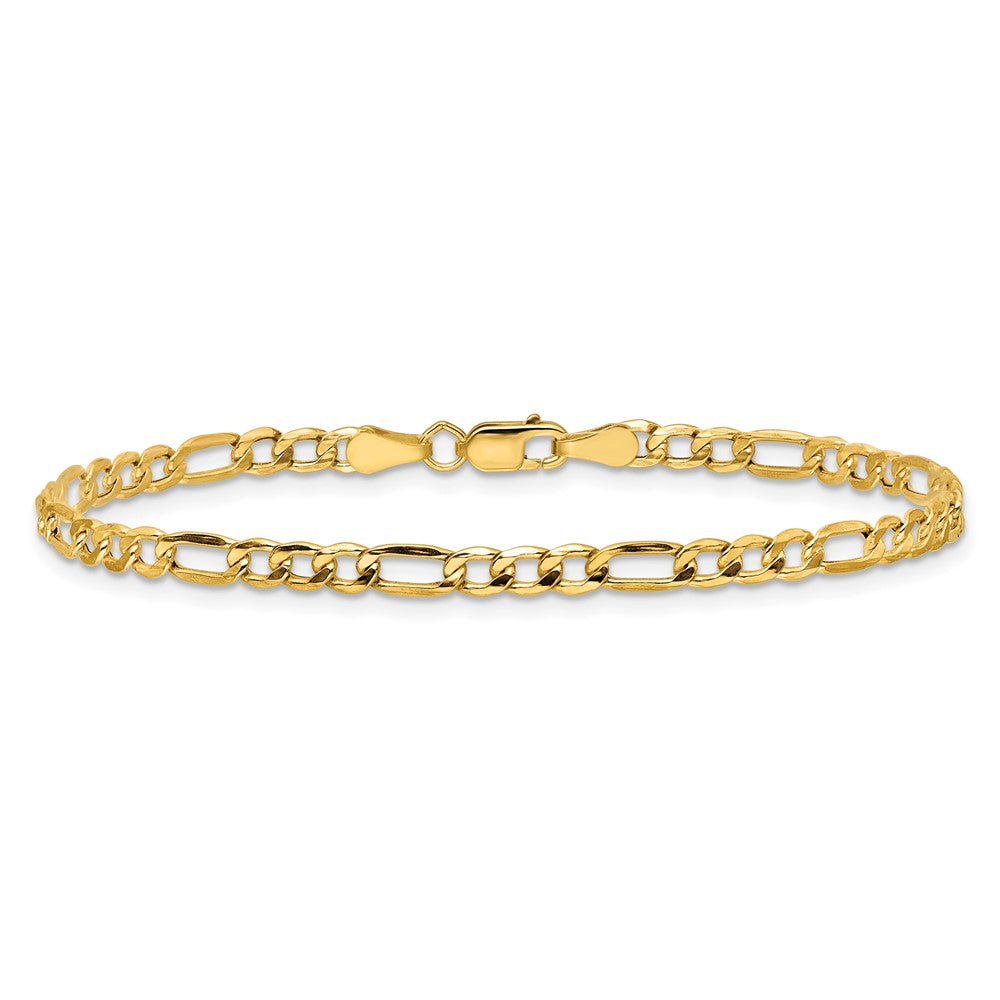 14k 3.5mm Semi-Solid Figaro Chain