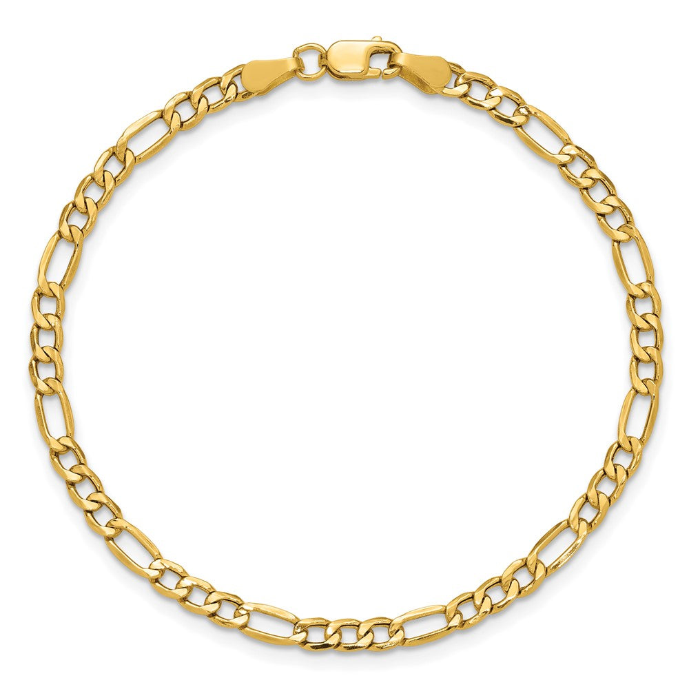 14k 3.5mm Semi-Solid Figaro Chain