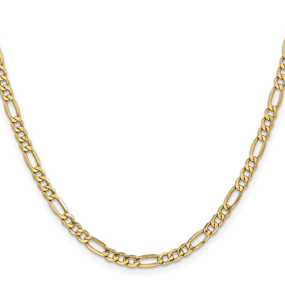 14k 4.2mm Semi-Solid Figaro Chain