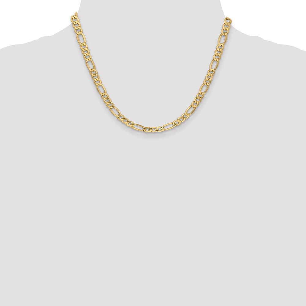 14k 6.25mm Semi-Solid Figaro Chain