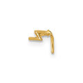 14k 22 Gauge Lightning Bolt Nose Stud