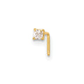 14k 22 Gauge 2.5mm Square CZ Nose Stud