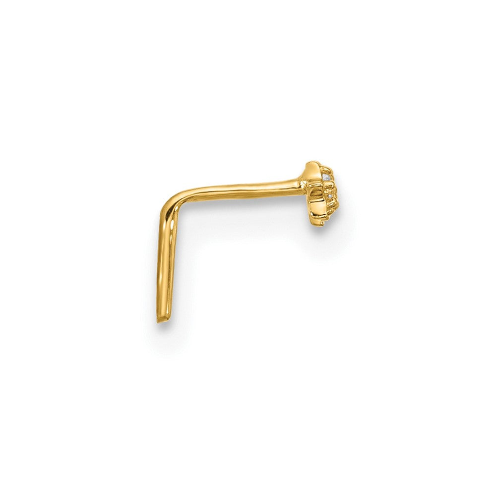 14k 22 Gauge CZ 3-Star Nose Stud