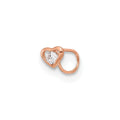14K Rose Gold 23 Gauge CZ Heart Nose Post