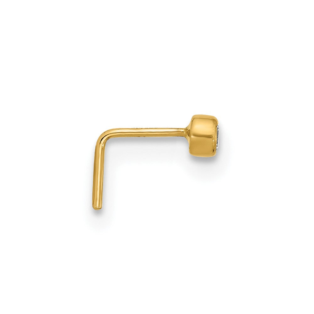 14K 23 Gauge CZ Nose Post