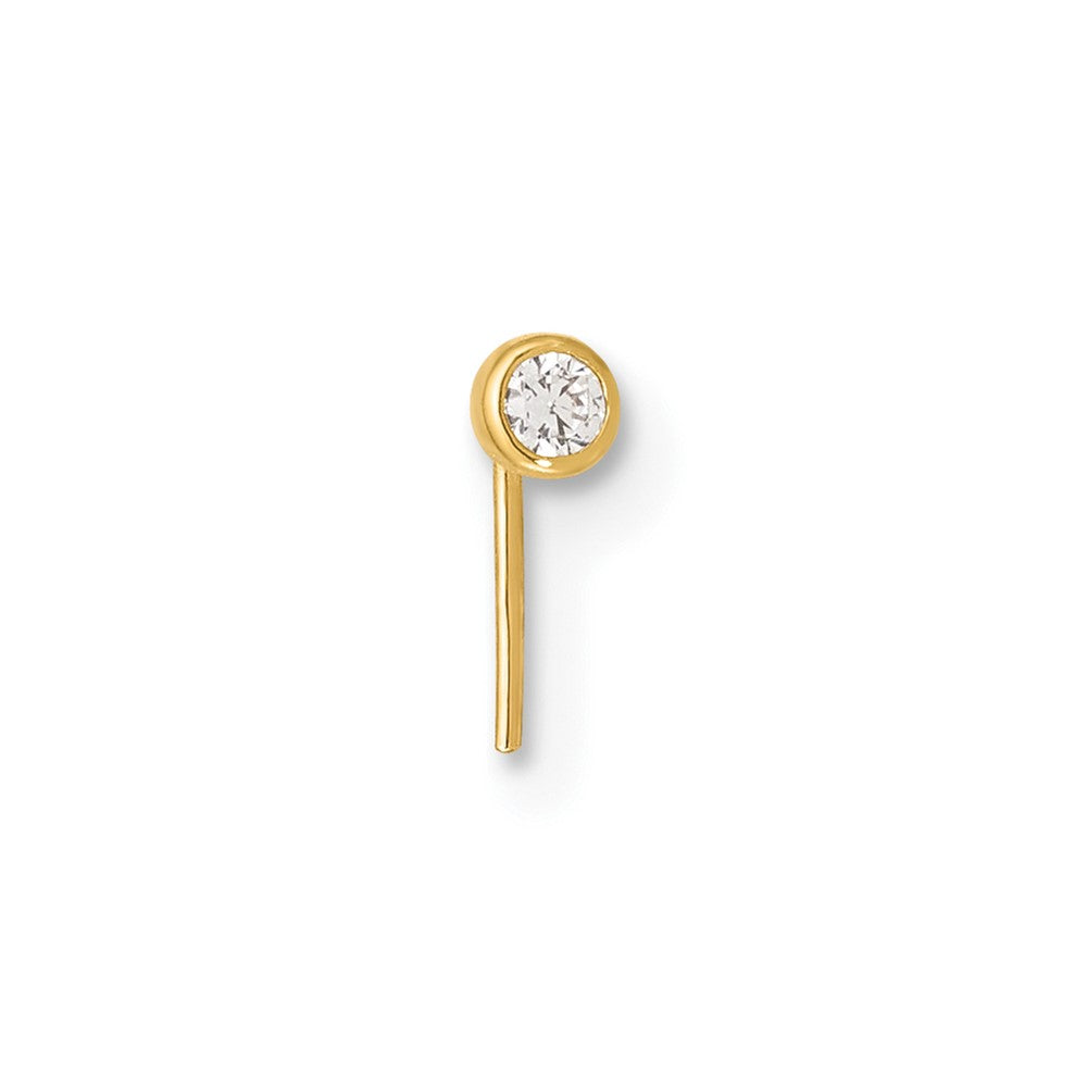 14K 23 Gauge CZ Nose Post