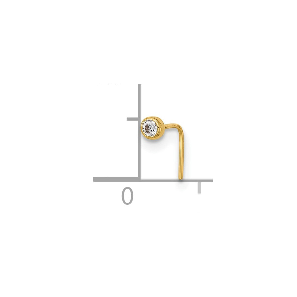 14K 23 Gauge CZ Nose Post