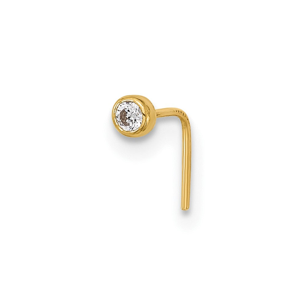 14K 23 Gauge CZ Nose Post