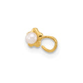 14K 22 Gauge Flower Freshwater Cultured Pearl Nose Ring Body Jewelry