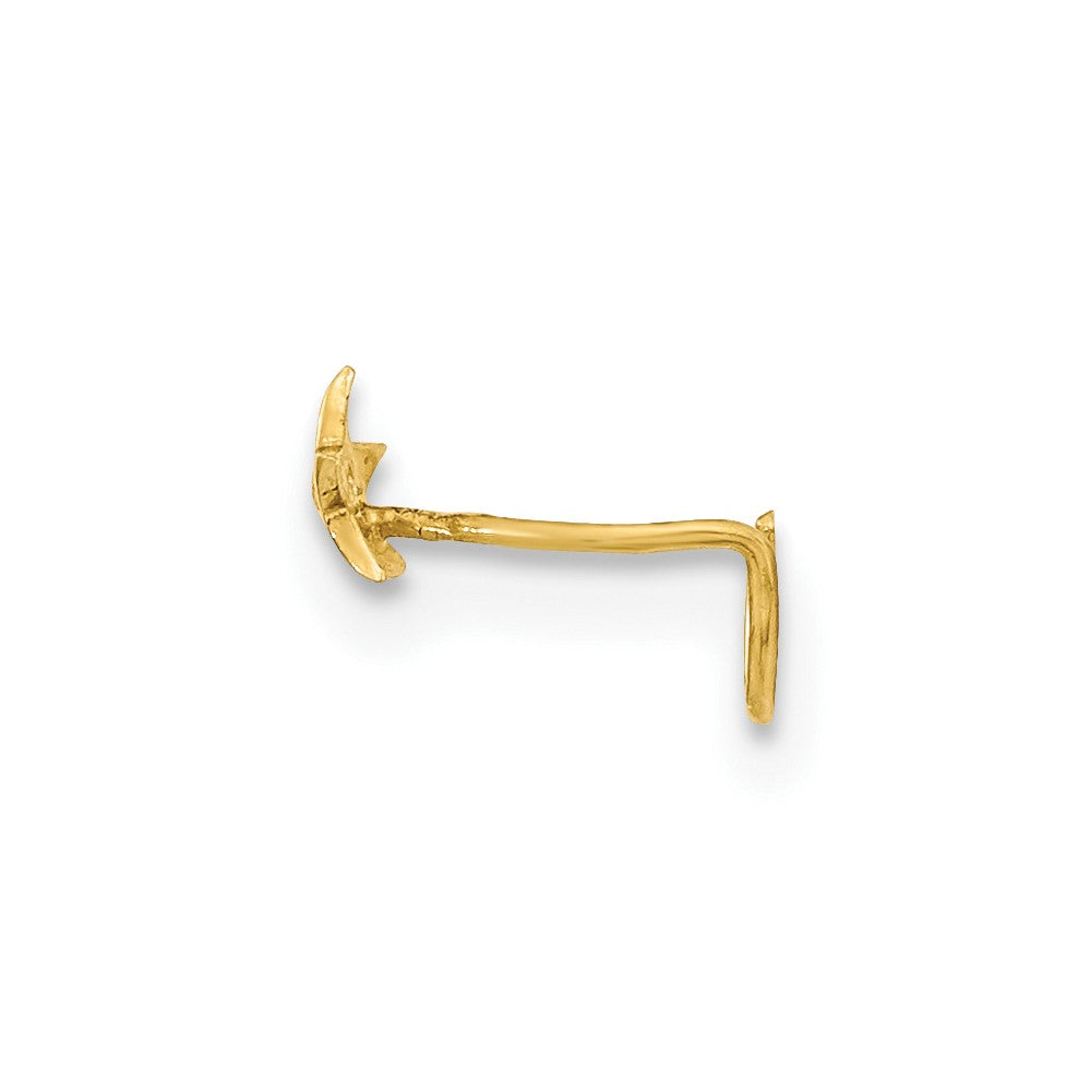 14K 22 Gauge Star with CZ Nose Ring Body Jewelry