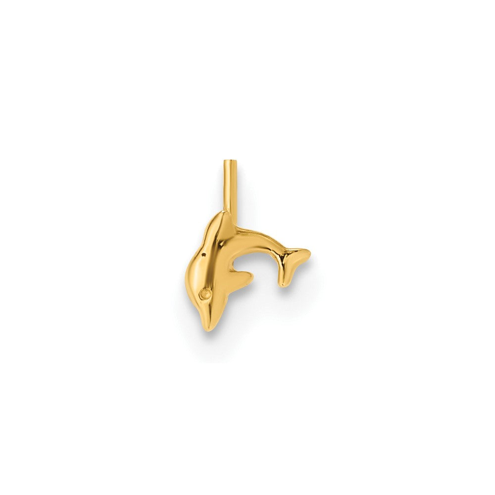 14K 22 Gauge Dolphin Nose Ring Body Jewelry