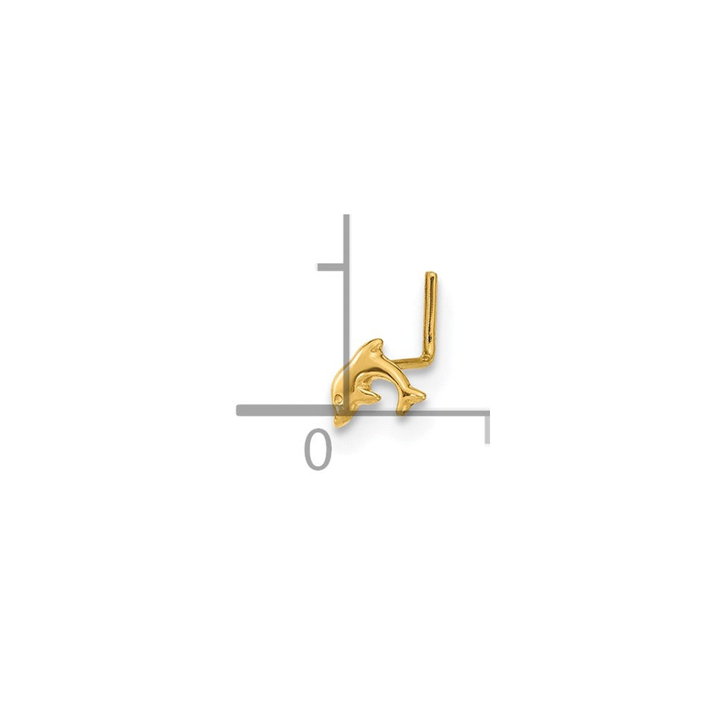14K 22 Gauge Dolphin Nose Ring Body Jewelry