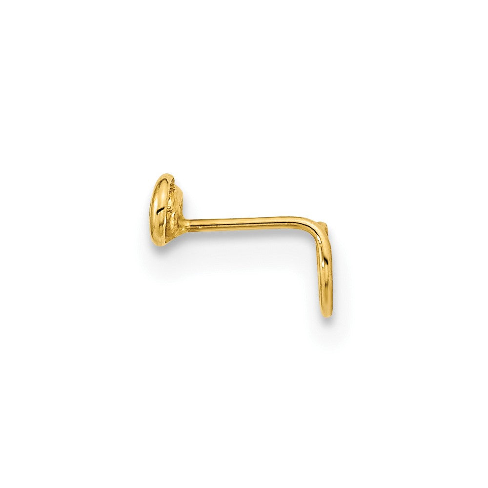 14K 22 Gauge Circle with CZ Nose Ring Body Jewelry