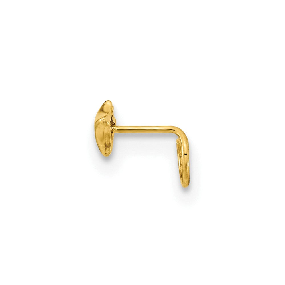 14K 22 Gauge Square with CZ Nose Ring Body Jewelry