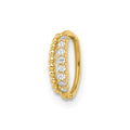 14k 18 Gauge Double Row Beaded & CZ Nose Ring / Ear Cuff
