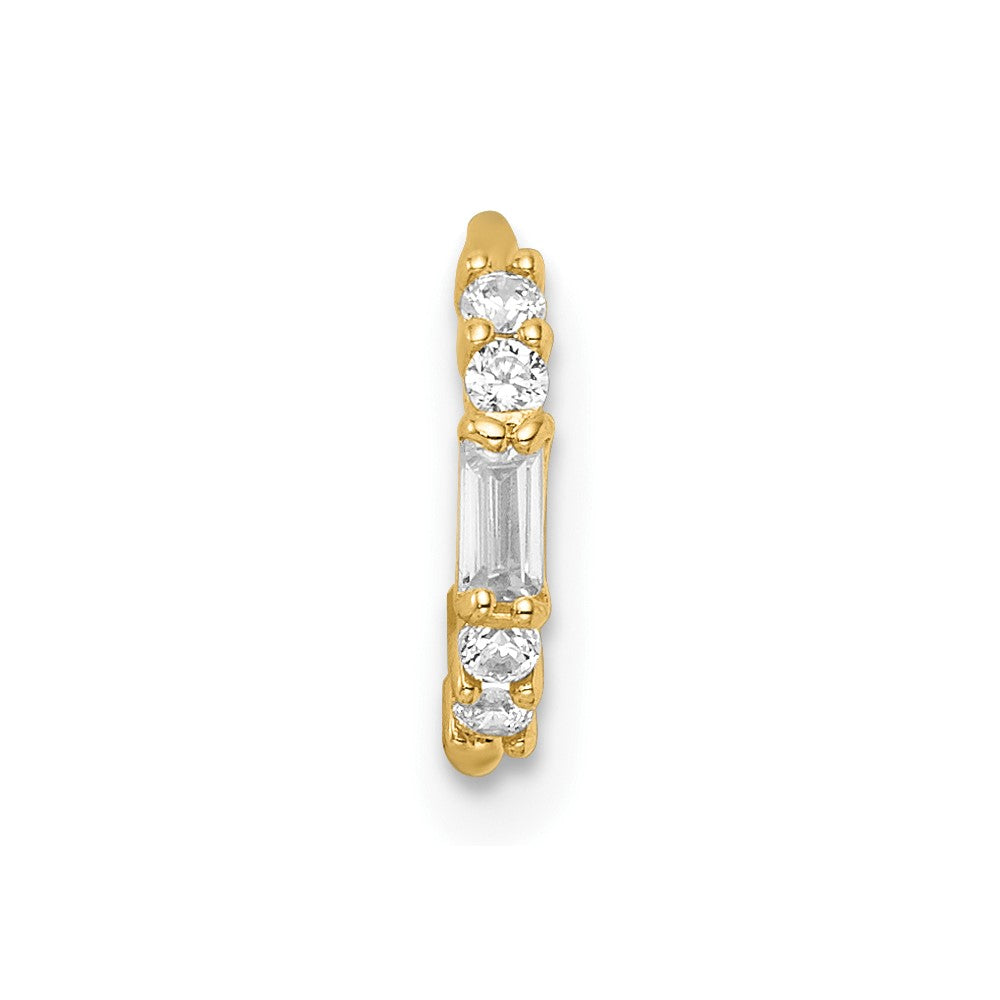 14k 20 Gauge CZ Nose Ring / Ear Cuff