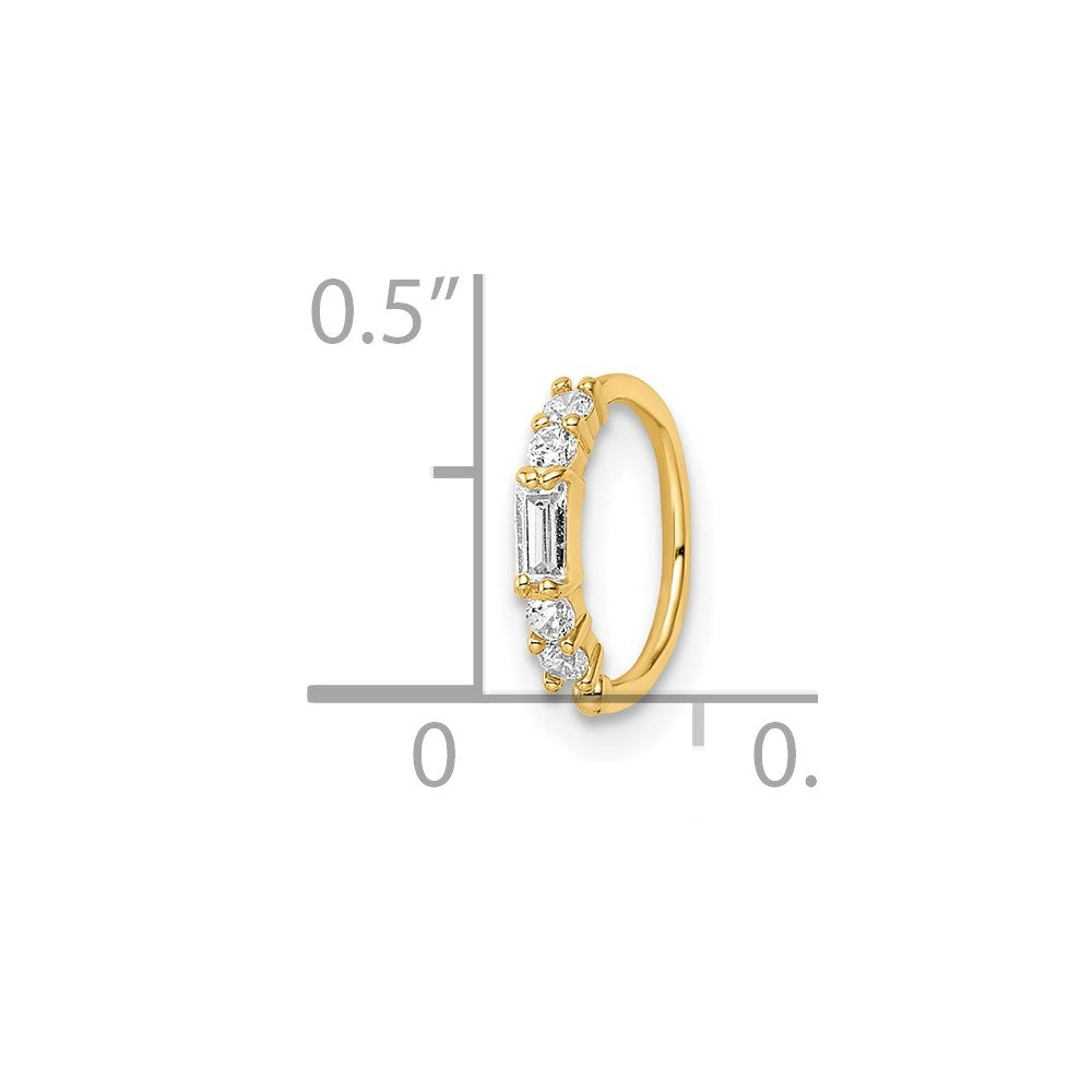 14k 20 Gauge CZ Nose Ring / Ear Cuff