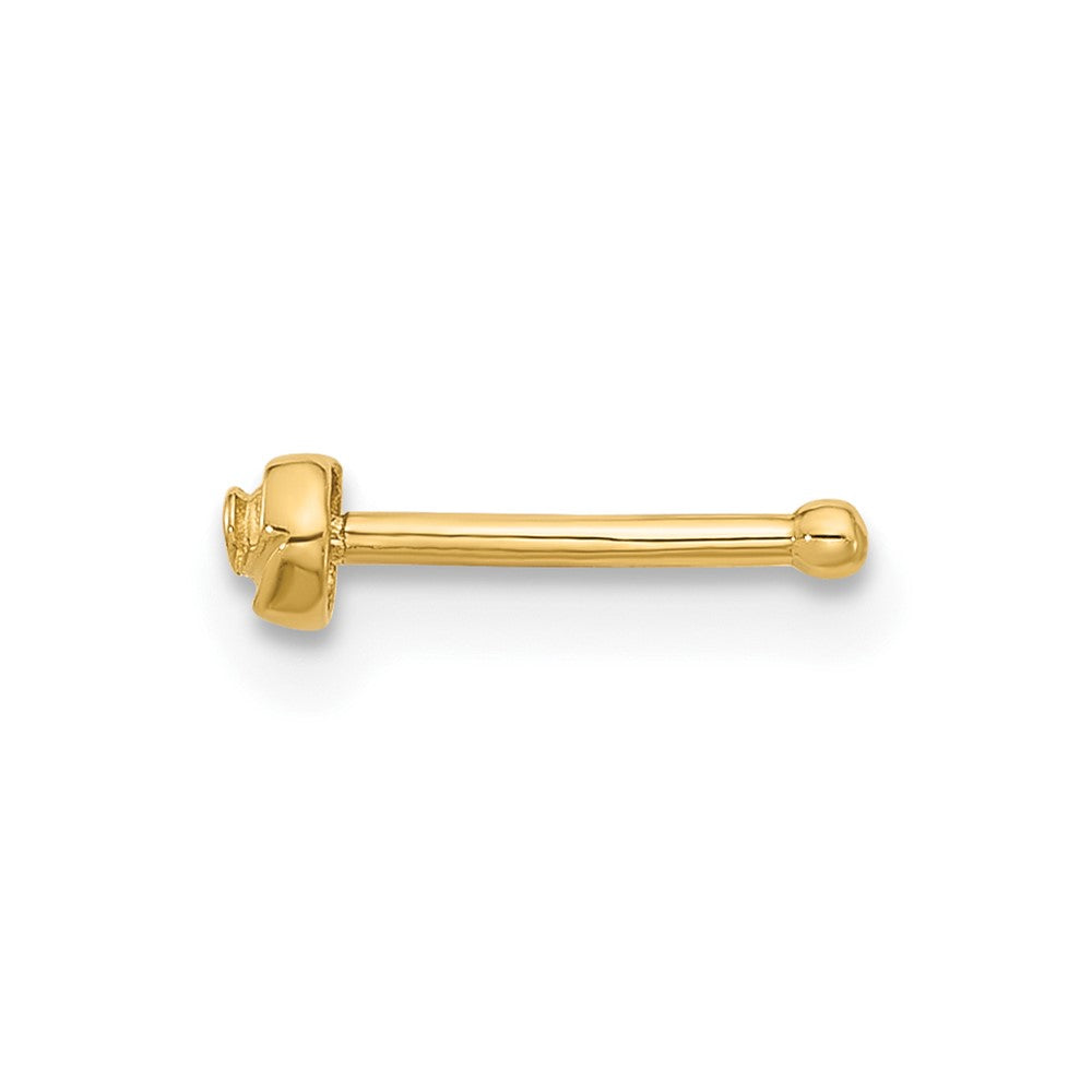 14k 20 Gauge Polished Rose Nose Stud