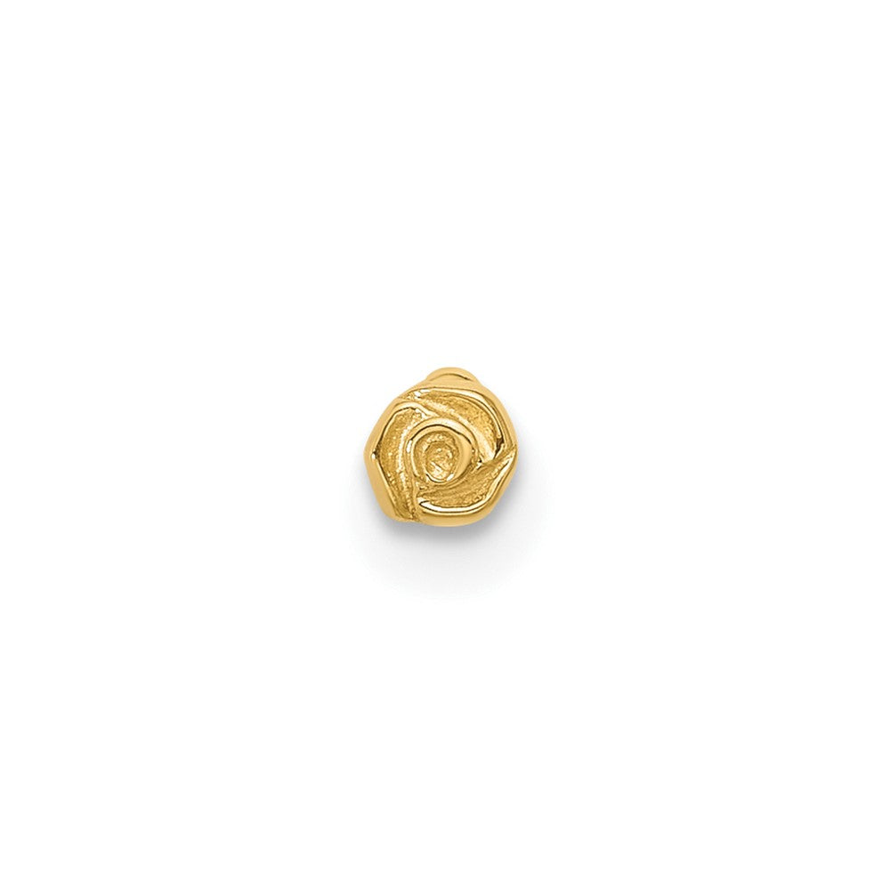 14k 20 Gauge Polished Rose Nose Stud