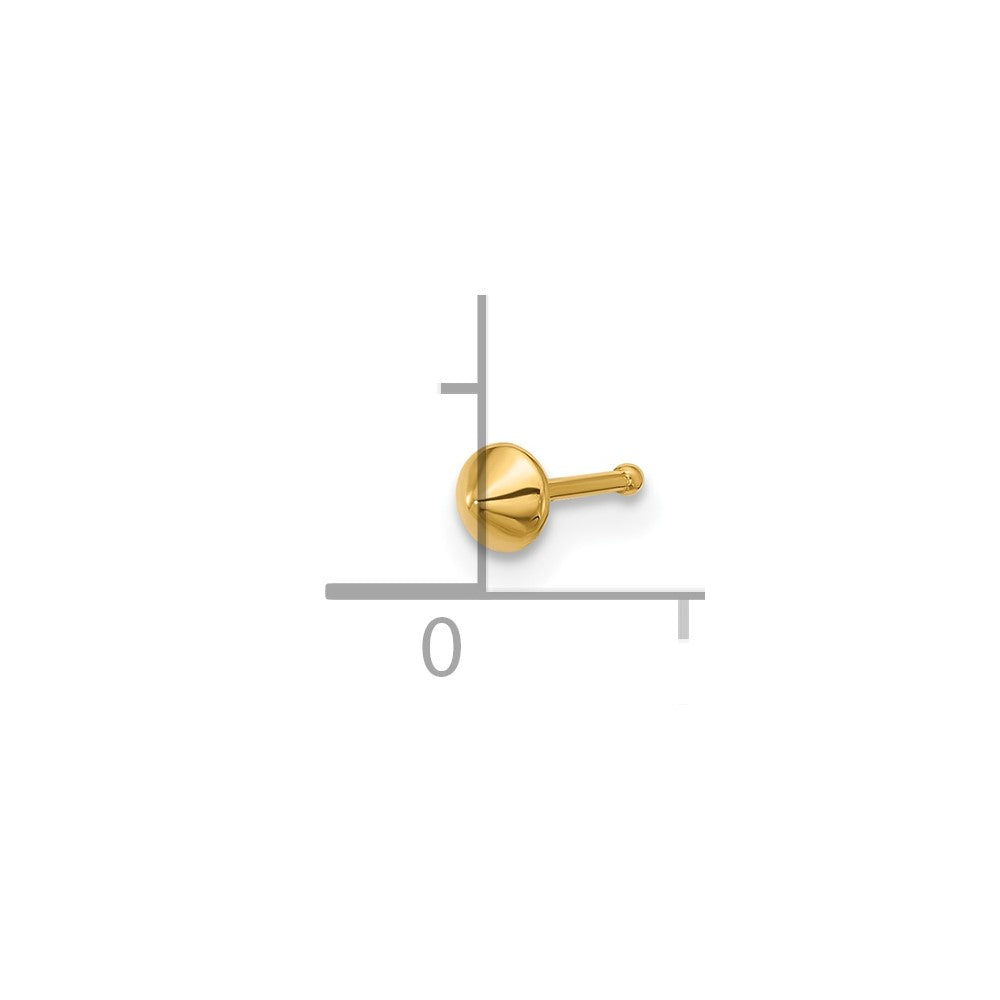 14k 22 Gauge Polished Nose Stud