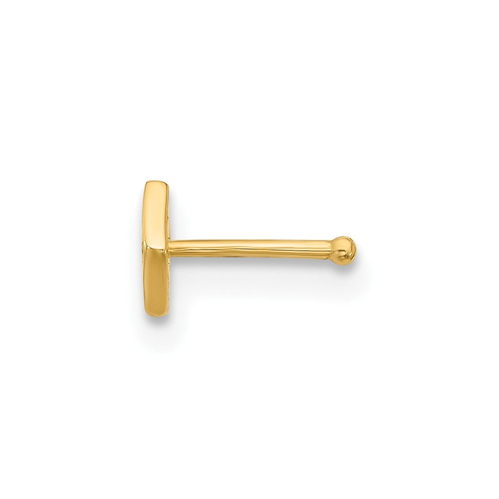 14k 22 Gauge Polished CZ Diamond Shaped Nose Stud